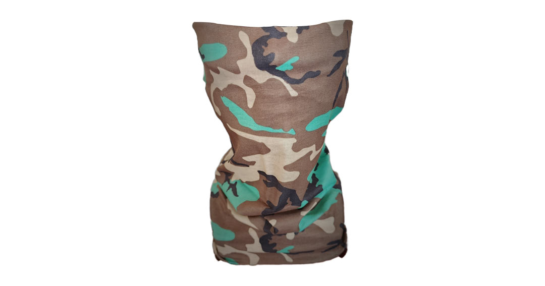 Beige, Black and Green Camo Buff