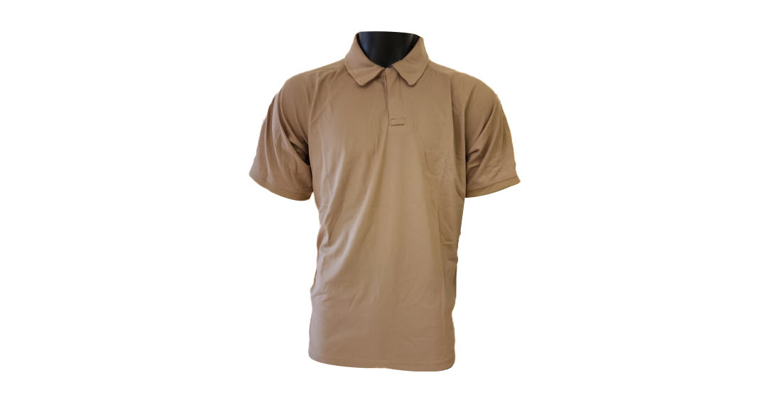 Beige Polyester Golf Shirt