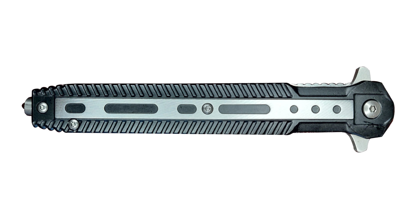 black-silver-folding-compact-knife-new image 1