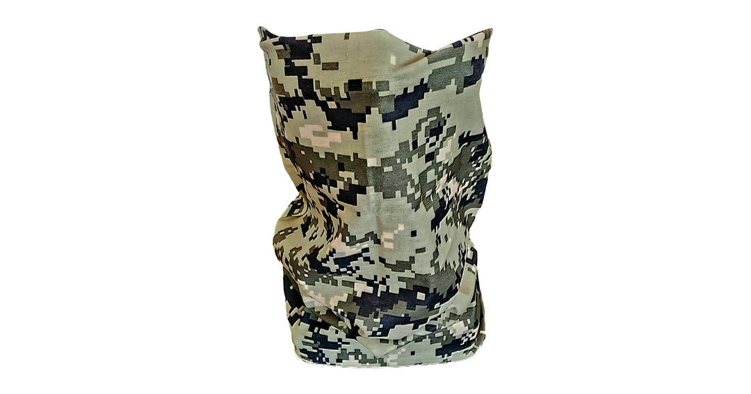 Digital Black, Green and Beige Camo Buff