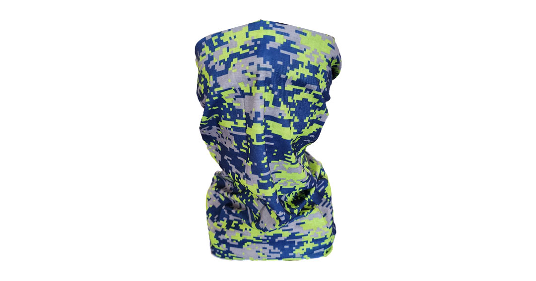 Digital Blue, Grey and Yellow Camo Buff