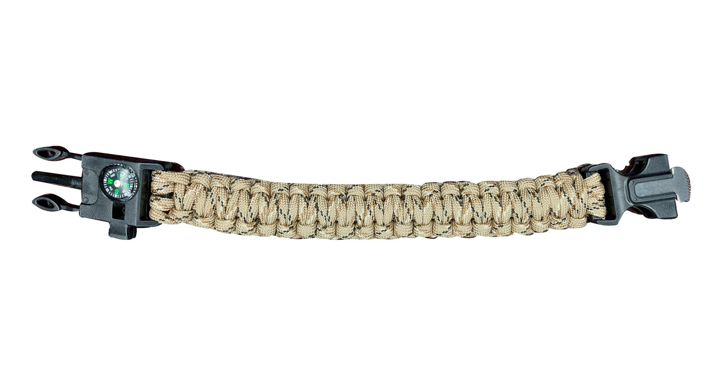 Digital Desert Camo Paracord Bracelet With Whistle & Flint - NEW