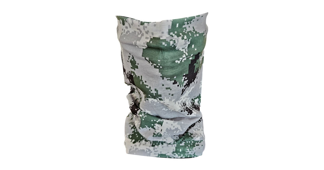 Digital White, Grey, Green and Black Camo Buff