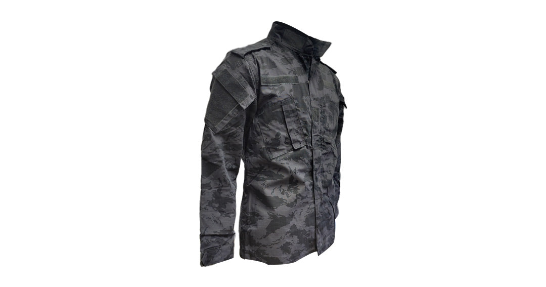Mottled Black Camo Long Sleeve Shirt
