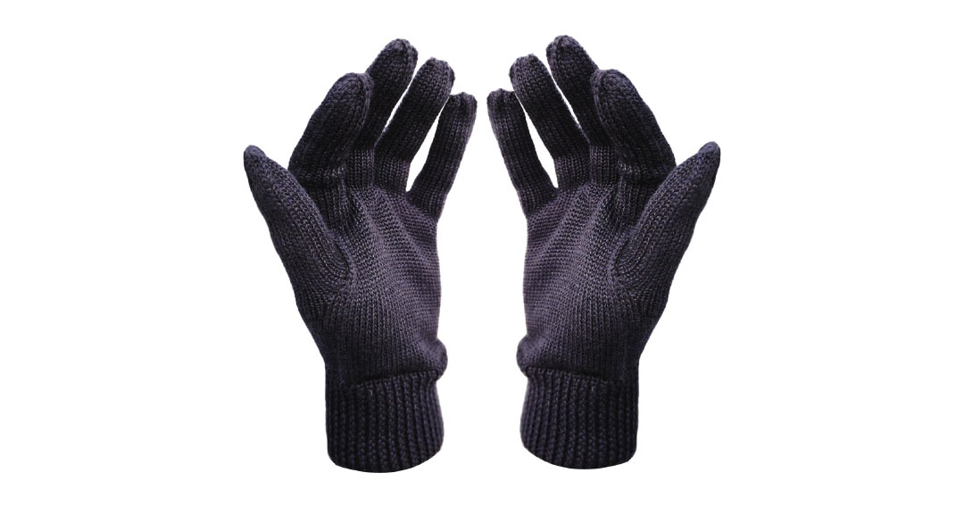 Navy Blue Knitted Gloves