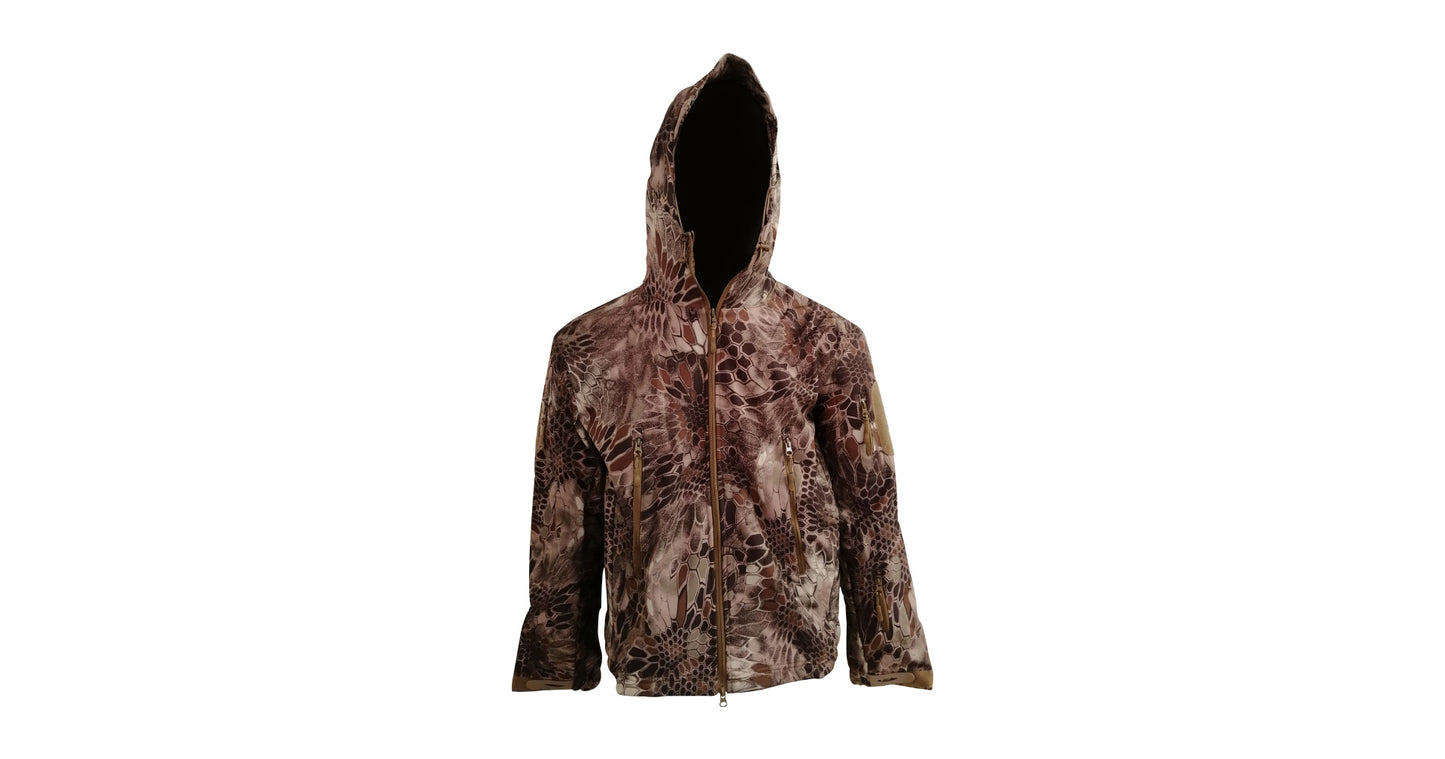 Rattlesnake Camo Soft-Shell Jacket with Hood