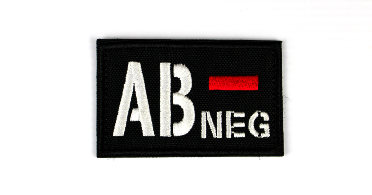 Black Blood Patch AB Negative