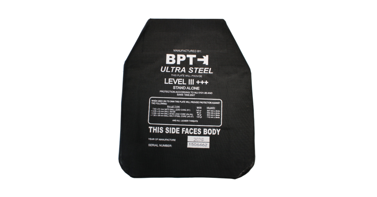 BPT Ultra Steel Level III Ballistic Plate