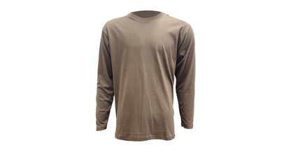 Brown Cotton Long Sleeve T-Shirt