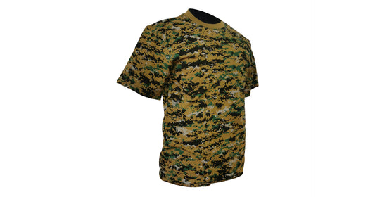 Digital Woodland Camo Cotton T-Shirt - NEW