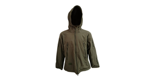 Soft-Shell Jacket with Hood (Olive Green)