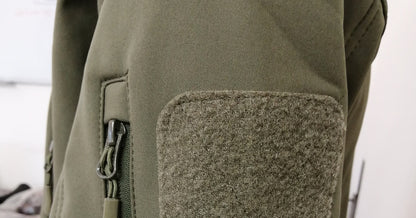 olive-green-soft-shell-jacket-with-hood image 3