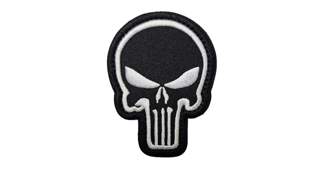 Punisher Plain Black and White Patch