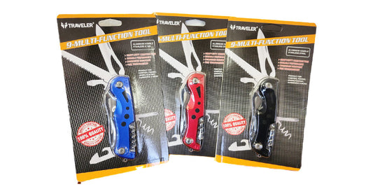 Traveler 9 Multi-Function Tool (Various Colours)