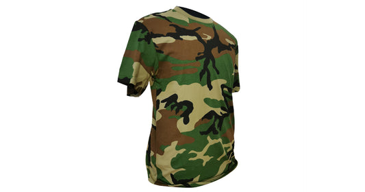 Woodland Camo Cotton T-Shirt - NEW