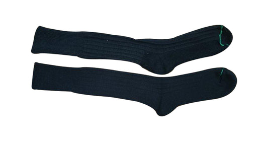 Army-type Long Socks with Sole Padding (Black) - NEW