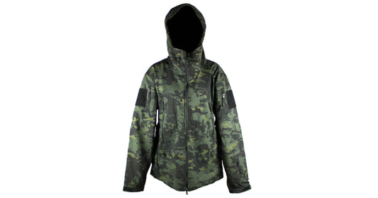 Black Multicam Soft-Shell Jacket with Hood